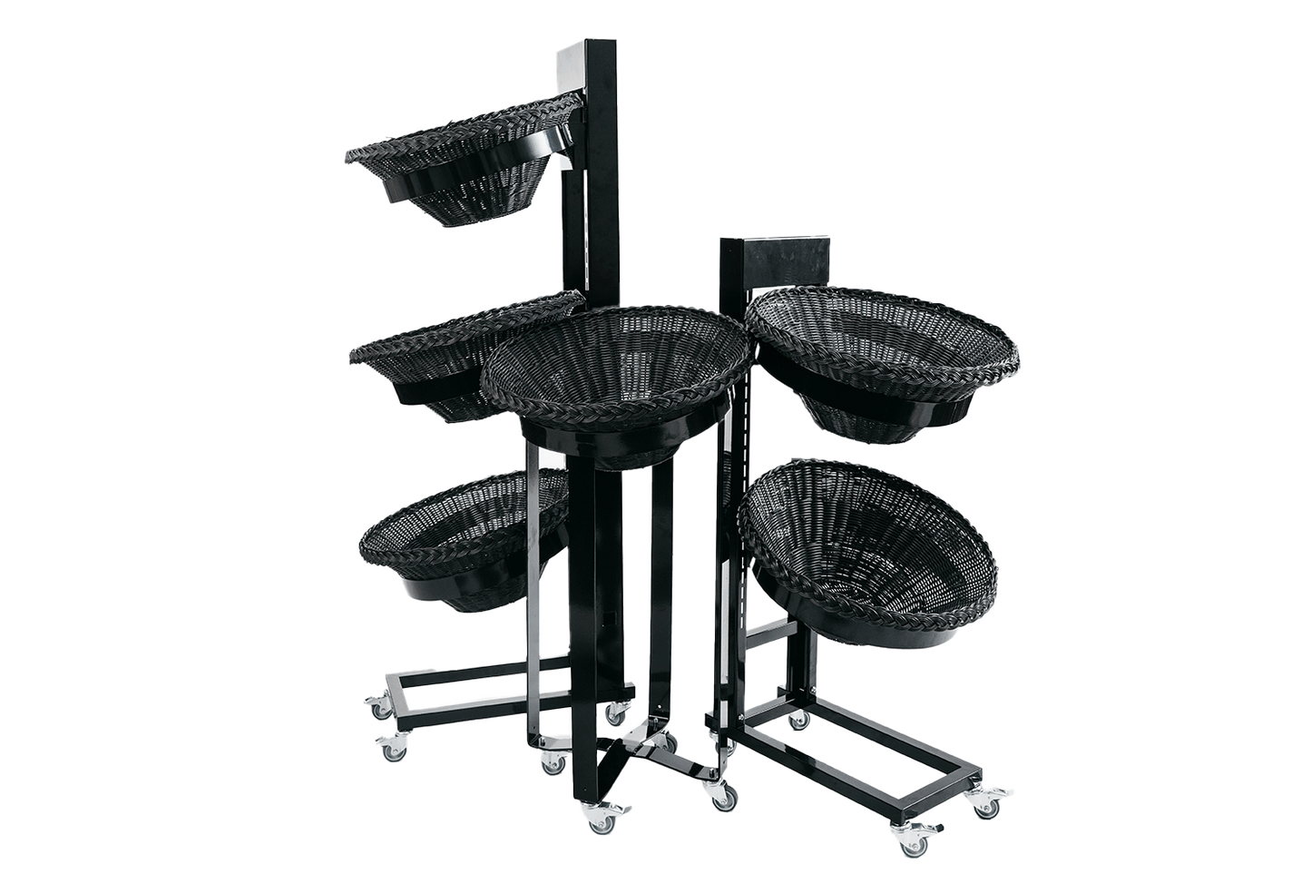 Metallständer 90 cm hoch inkl. 1 Rattankorb (inkl. Rollen)