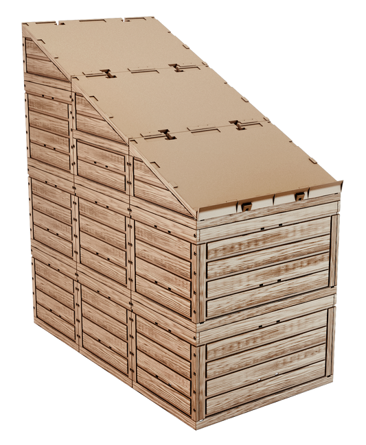 Display in Holzoptik 3er Block 120,8x111 cm