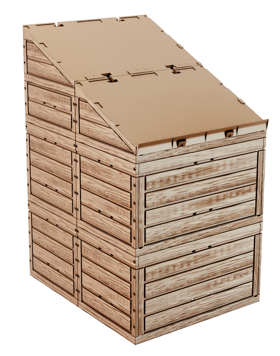 Display in Holzoptik 2er Block 104,3x74 cm