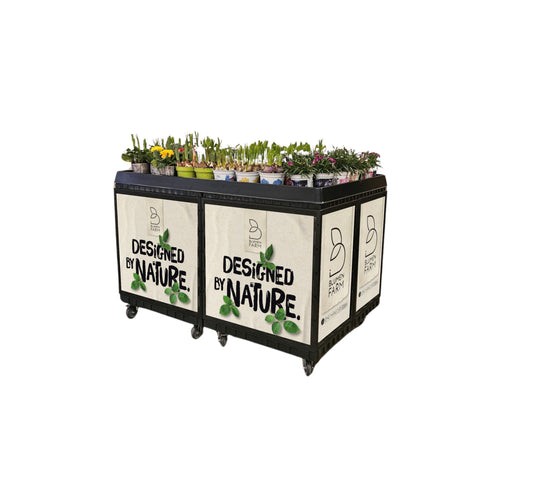 Blumeninsel 120x80 cm 4er Komplettset inkl. Marketing "Blumeninsel EDEKA" auf Rollen