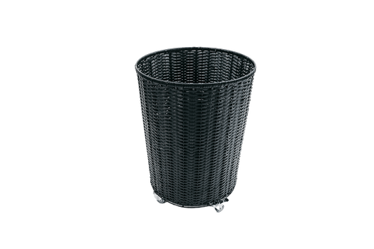 Standkorb Rattan 70 cm hoch auf Rollen, wird kombiniert mit dem Korbaufsatz für Standkorb Rattan 72 cm