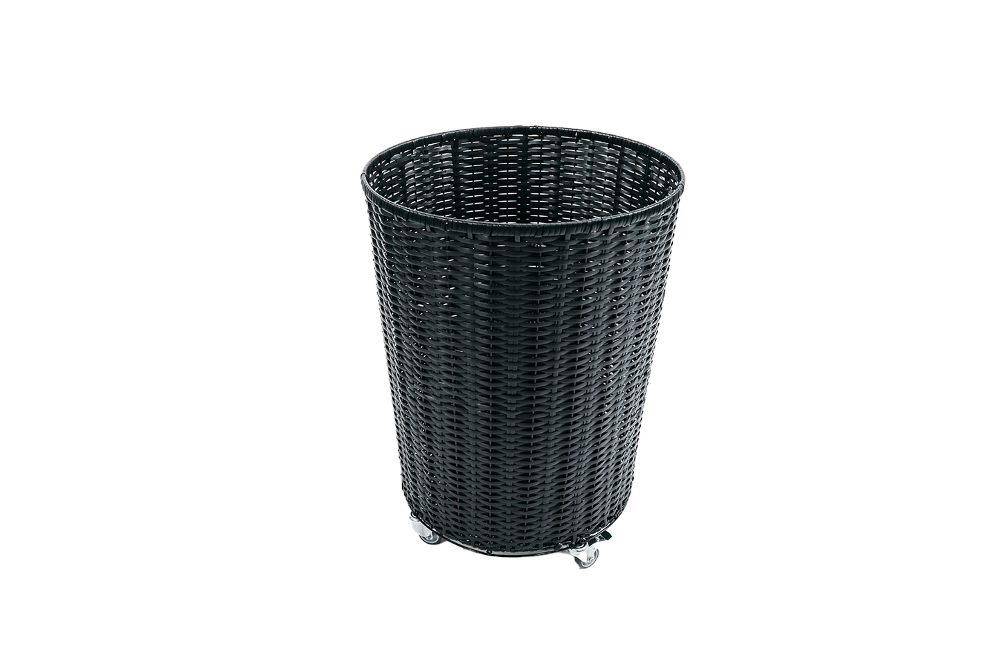 Standkorb Rattan 70 cm hoch auf Rollen, wird kombiniert mit dem Korbaufsatz für Standkorb Rattan 72 cm