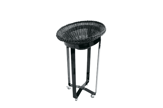 Metallständer 90 cm hoch inkl. 1 Rattankorb (inkl. Rollen)