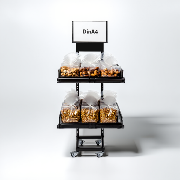 Mobiler Metall Verkaufsständer Variant 2er, Trockensortiment