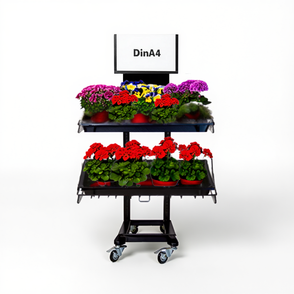 Mobiler Metall Verkaufsständer Variant 2er, Topfpflanzen