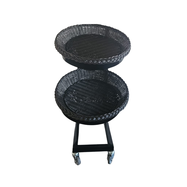 Mobiler Verkaufsständer Rattan 2er + Einleger