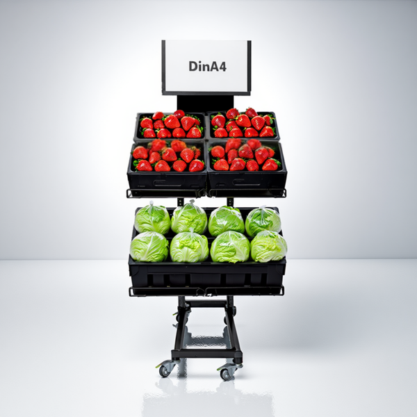 Mobiler Metall Verkaufsständer Variant 2er, Obst und Gemüse