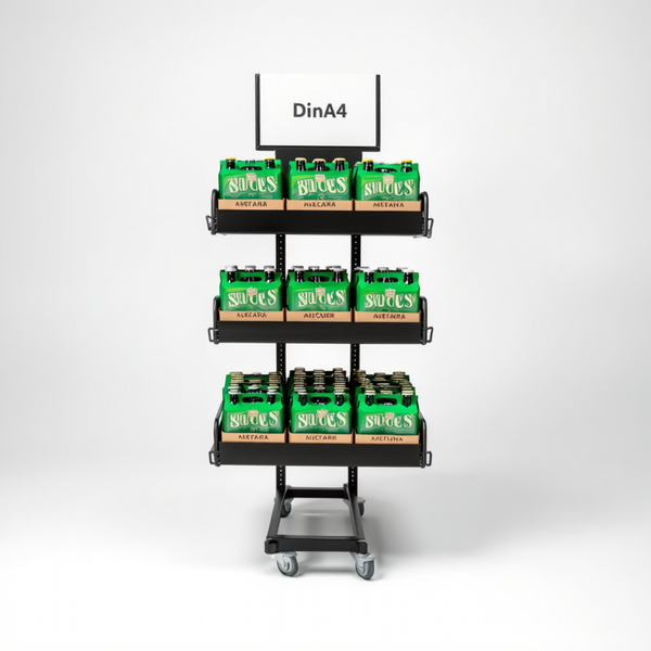 Mobiler Metall Verkaufsständer Variant 3er, Getränke
