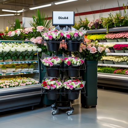 Mobiler Metall Verkaufsständer Variant 3er, Schnittblumen
