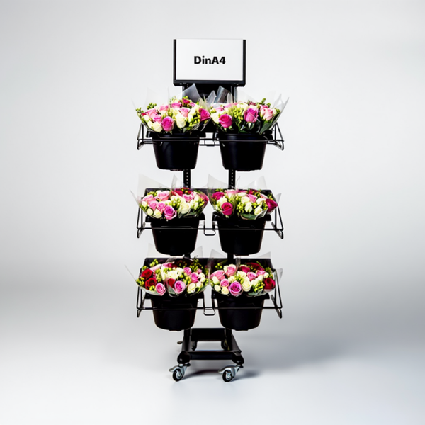 Mobiler Metall Verkaufsständer Variant 3er, Schnittblumen