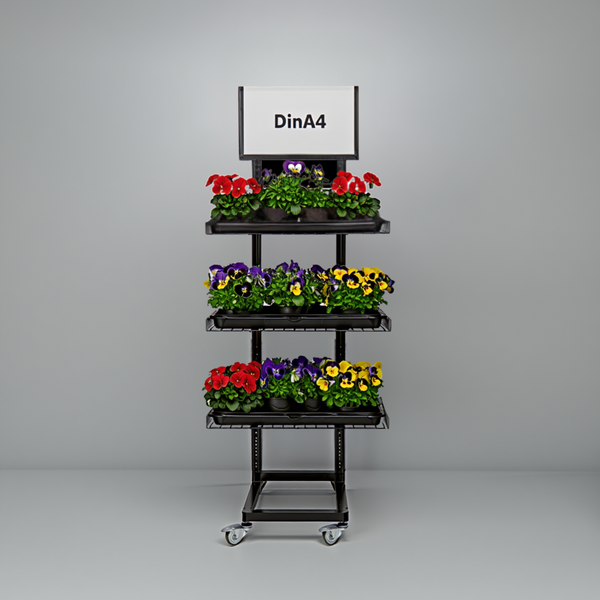 Mobiler Metall Verkaufsständer Variant 3er, Topfpflanzen