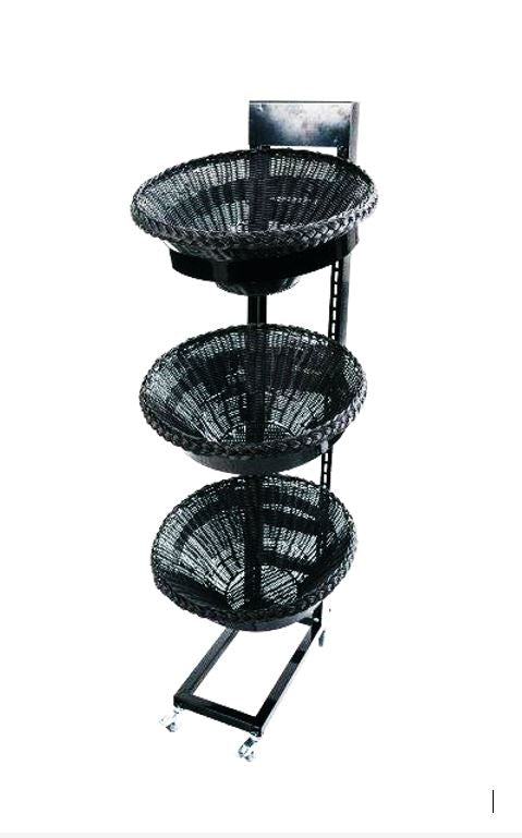 Mobiler Verkaufsständer Rattan 3er