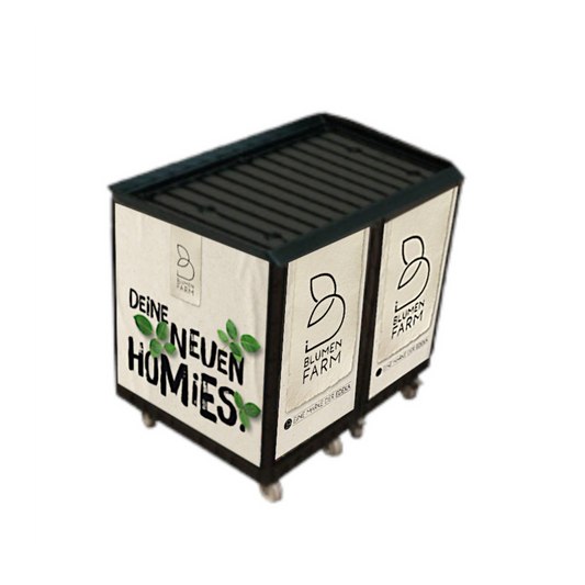 Blumeninsel 80x60 cm 2er Komplettset inkl. Marketing "Blumeninsel EDEKA" auf Rollen