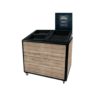Mob. Präsentationsinsel BASIS 80x60 cm, rollbar u. klappbar