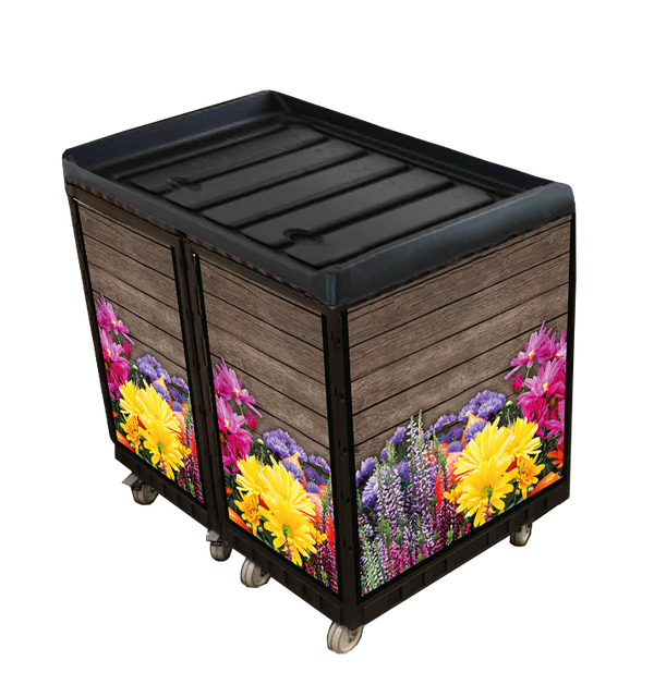 Blumeninsel 80x60 cm 2er Komplettset inkl. Marketing auf Rollen