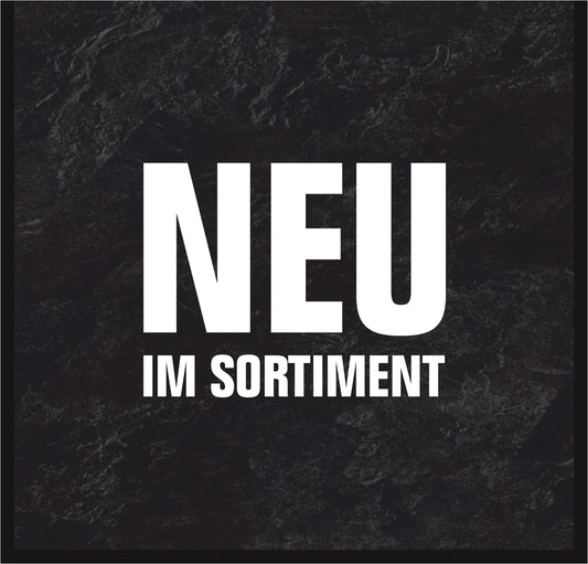 Promotion-Einschieber breit 2er-Set, Front "Neu im Sortiment" / Rückseite Holzoptik