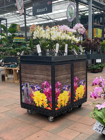 Blumeninsel 120x80 cm 4er Komplettset inkl. Marketing  auf Rollen