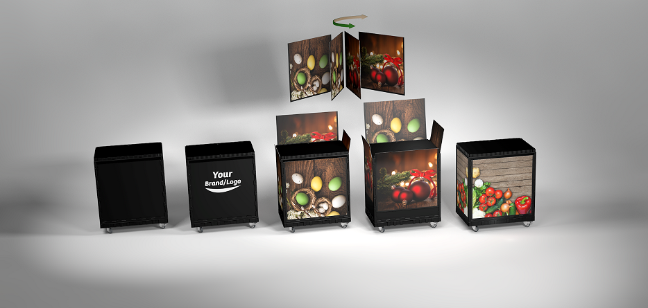 Smart-Display schwarz 75 cm ohne Logo/Druck mit Rollen