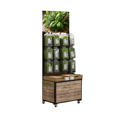 Mobiler Verkaufsständer Concept Schnittkräuter und Sprossen