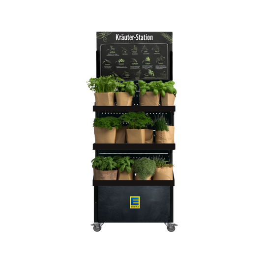 Mobiler Verkaufsständer Concept, Kräutertöpfe