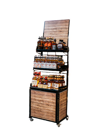 Mobiler Verkaufsständer Concept Getränke mit 3 geraden Böden