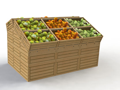 Display in Holzoptik 2er Block 104,3x74 cm