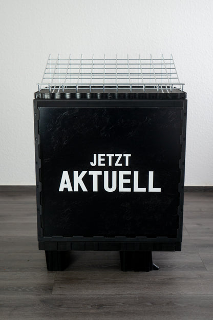 Promotion-Einschieber breit 2er-Set, Front "JETZT AKTUELL" / Rückseite Holzoptik